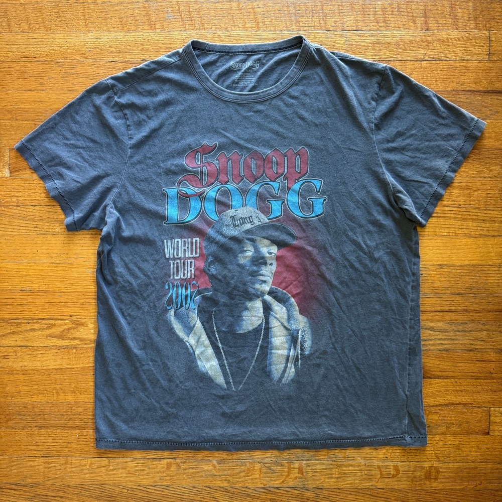 Snoop Dogg World Tour 2007‎ Graphic T-Shirt Mens XL Faded Black Cotton Tee